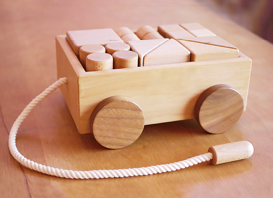 引き車のつみき（積み木）24P〜赤ちゃんに安全な日本製の木のおもちゃ〜